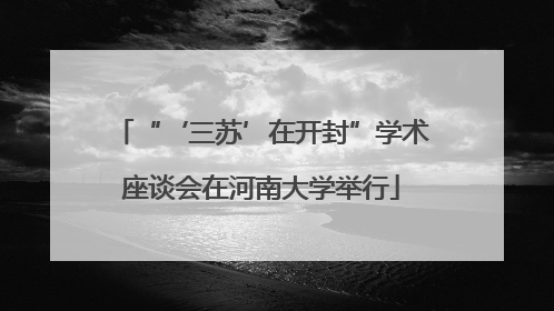 “‘三苏’在开封”学术座谈会在河南大学举行