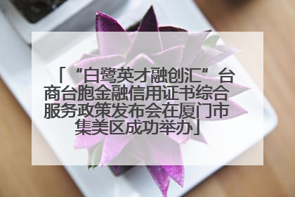 “白鹭英才融创汇”台商台胞金融信用证书综合服务政策发布会在厦门市集美区成功举办