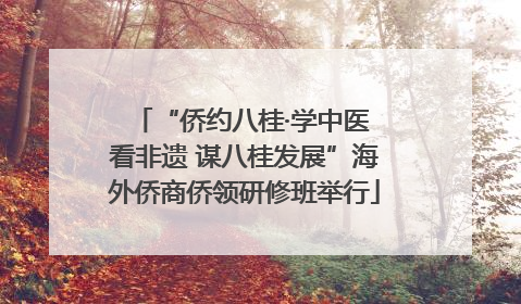 “侨约八桂·学中医 看非遗 谋八桂发展”海外侨商侨领研修班举行