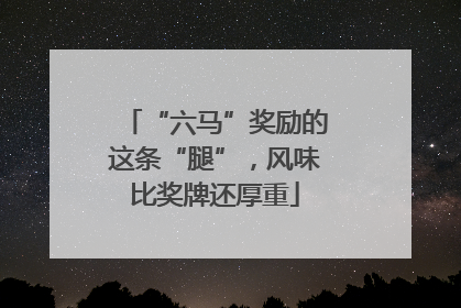 “六马”奖励的这条“腿”，风味比奖牌还厚重