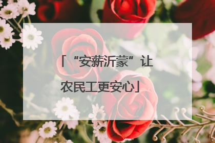 “安薪沂蒙”让农民工更安心