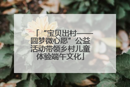 “宝贝出村——圆梦微心愿”公益活动带领乡村儿童体验端午文化