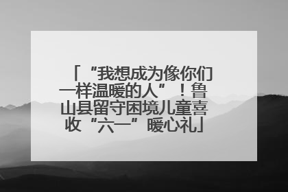 “我想成为像你们一样温暖的人”！鲁山县留守困境儿童喜收“六一”暖心礼