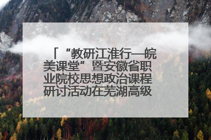 “教研江淮行—皖美课堂”暨安徽省职业院校思想政治课程研讨活动在芜湖高级职业技术学校举行