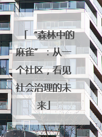 “森林中的麻雀”：从一个社区，看见社会治理的未来