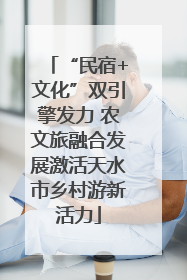 “民宿+文化”双引擎发力 农文旅融合发展激活天水市乡村游新活力