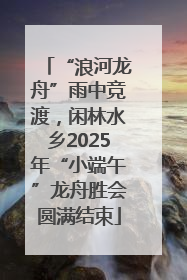 “浪河龙舟”雨中竞渡，闲林水乡2025年“小端午”龙舟胜会圆满结束