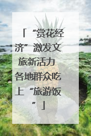 “赏花经济”激发文旅新活力 各地群众吃上“旅游饭”