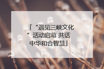 “遇见三峡文化”活动启幕 共话中华和合智慧