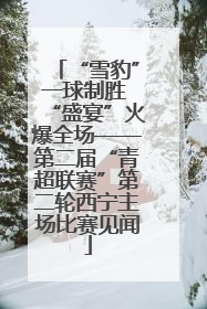 “雪豹”一球制胜 “盛宴”火爆全场——第二届“青超联赛”第二轮西宁主场比赛见闻