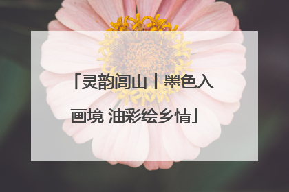 灵韵闾山丨墨色入画境 油彩绘乡情