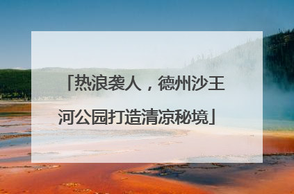 热浪袭人，德州沙王河公园打造清凉秘境