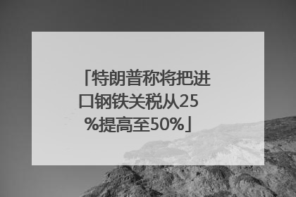 特朗普称将把进口钢铁关税从25%提高至50%