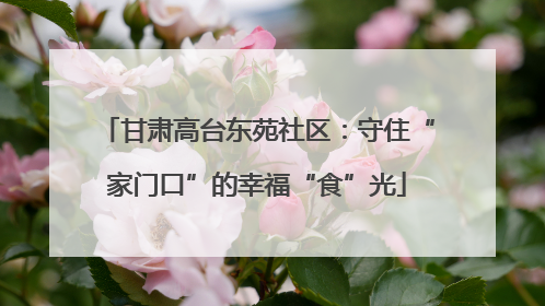 甘肃高台东苑社区：守住“家门口”的幸福“食”光