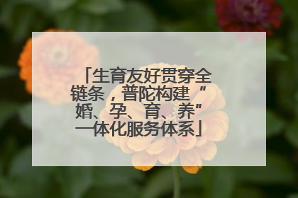 生育友好贯穿全链条，普陀构建“婚、孕、育、养”一体化服务体系
