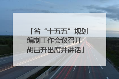 省“十五五”规划编制工作会议召开 胡昌升出席并讲话