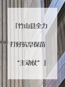 竹山县全力打好抗旱保苗“主动仗”