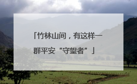 竹林山间，有这样一群平安“守望者”