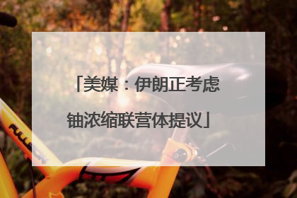 美媒：伊朗正考虑铀浓缩联营体提议