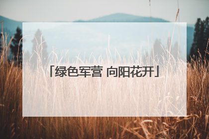 绿色军营 向阳花开