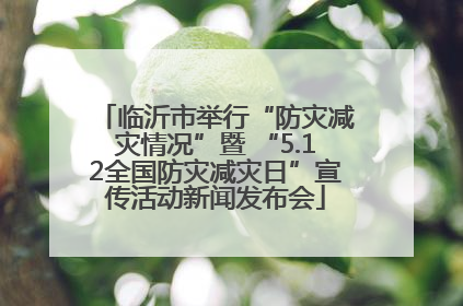 临沂市举行“防灾减灾情况”暨 “5.12全国防灾减灾日”宣传活动新闻发布会
