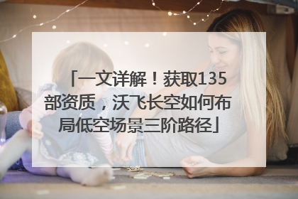 一文详解！获取135部资质，沃飞长空如何布局低空场景三阶路径