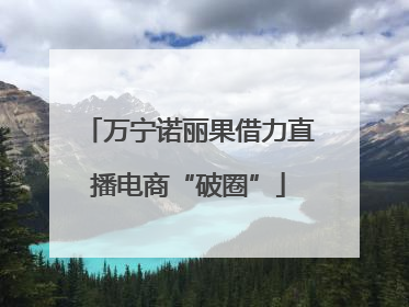 万宁诺丽果借力直播电商“破圈”