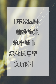 东象园林：精准施策 筑牢城市绿化抗旱坚实屏障