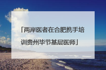 两岸医者在合肥携手培训贵州毕节基层医师