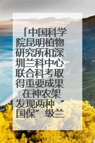 中国科学院昆明植物研究所和深圳兰科中心联合科考取得重要成果 在神农架发现两种“国保”级兰花