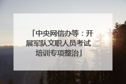 中央网信办等：开展军队文职人员考试培训专项整治