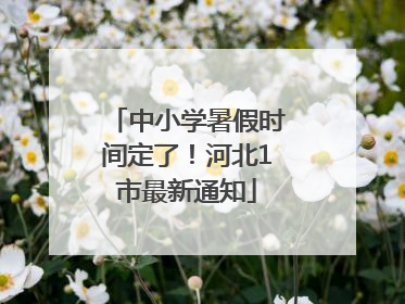 中小学暑假时间定了！河北1市最新通知