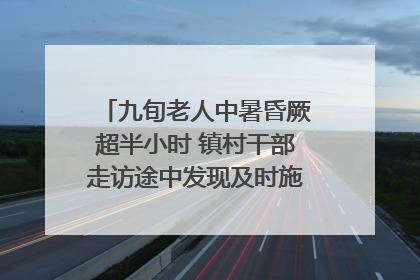 九旬老人中暑昏厥超半小时 镇村干部走访途中发现及时施救｜看见正能量