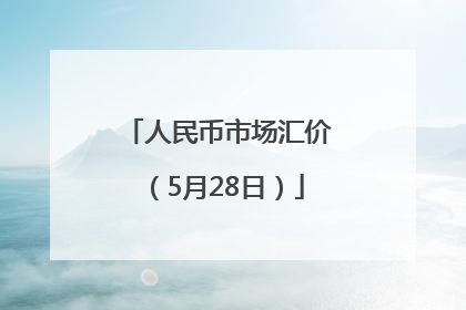 人民币市场汇价（5月28日）
