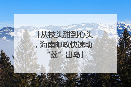 从枝头甜到心头，海南邮政快速助“荔”出岛