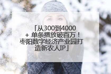 从300到4000+ 单条播放破百万！枣阳数字经济产业园打造新农人IP