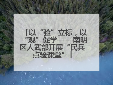 以“验”立标，以“观”促学——南明区人武部开展“民兵点验课堂”