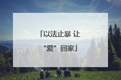 以法止暴 让“爱”回家