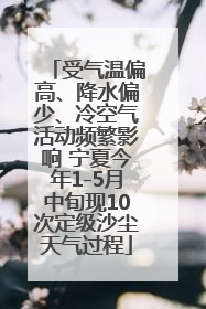 受气温偏高、降水偏少、冷空气活动频繁影响 宁夏今年1-5月中旬现10次定级沙尘天气过程