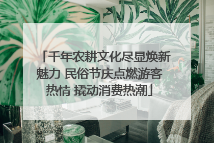 千年农耕文化尽显焕新魅力 民俗节庆点燃游客热情 撬动消费热潮