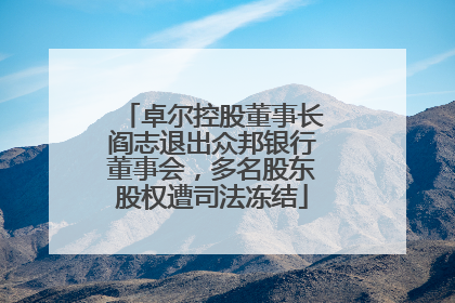 卓尔控股董事长阎志退出众邦银行董事会，多名股东股权遭司法冻结