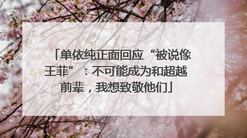 单依纯正面回应“被说像王菲”：不可能成为和超越前辈，我想致敬他们