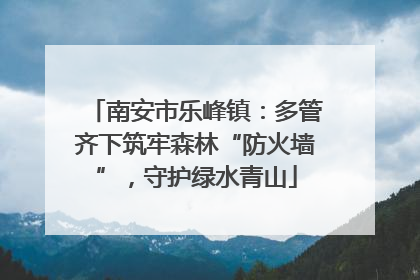 南安市乐峰镇：多管齐下筑牢森林“防火墙”，守护绿水青山
