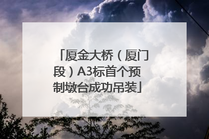 厦金大桥（厦门段）A3标首个预制墩台成功吊装