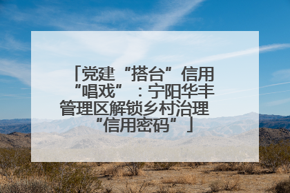 党建“搭台”信用“唱戏”：宁阳华丰管理区解锁乡村治理“信用密码”