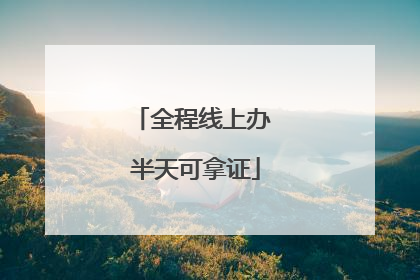 全程线上办 半天可拿证