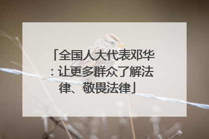 全国人大代表邓华：让更多群众了解法律、敬畏法律