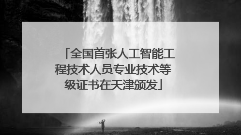 全国首张人工智能工程技术人员专业技术等级证书在天津颁发