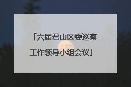 六届君山区委巡察工作领导小组会议