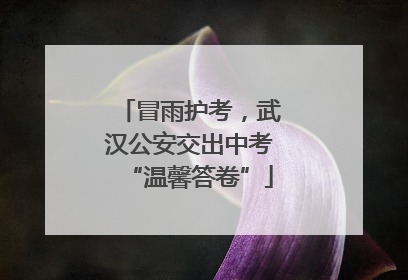冒雨护考，武汉公安交出中考“温馨答卷”